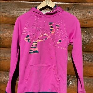 🌲 Under Armour Light Weight HEAT GEAR DISTRESSED PINK HOODIE NPLC